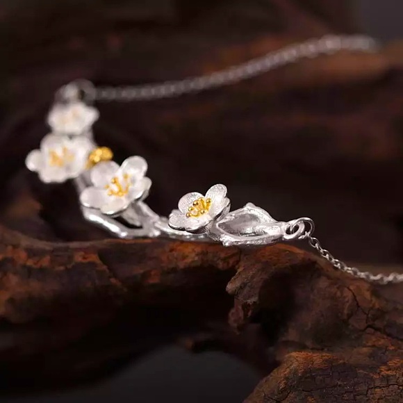 “Hopeful” Japanese CherryBlossom Oriental Necklace - Picture 6 of 12